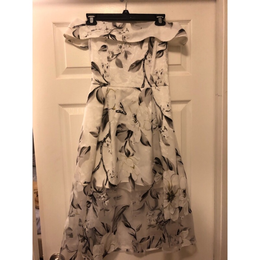 Black and white floral dress
